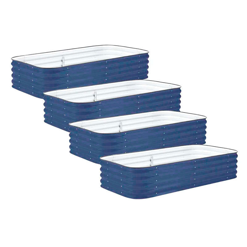 4-Pack Medium Modular Metal Raised Garden Bed Kit - 15” Tall
