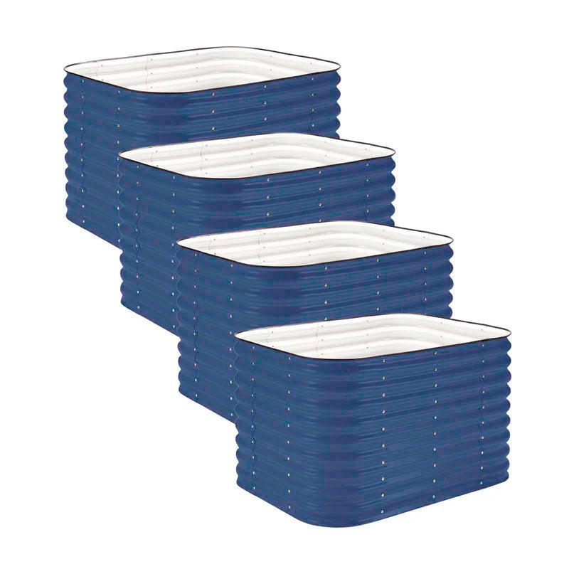 4-Pack Small Modular Metal Raised Garden Bed Kit - 29” Extra Tall
