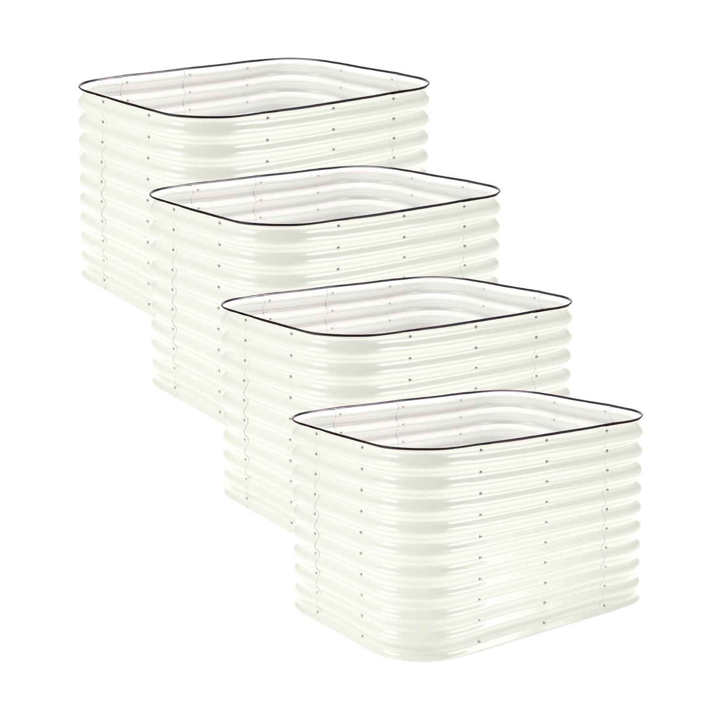 4-Pack Small Modular Metal Raised Garden Bed Kit - 29” Extra Tall