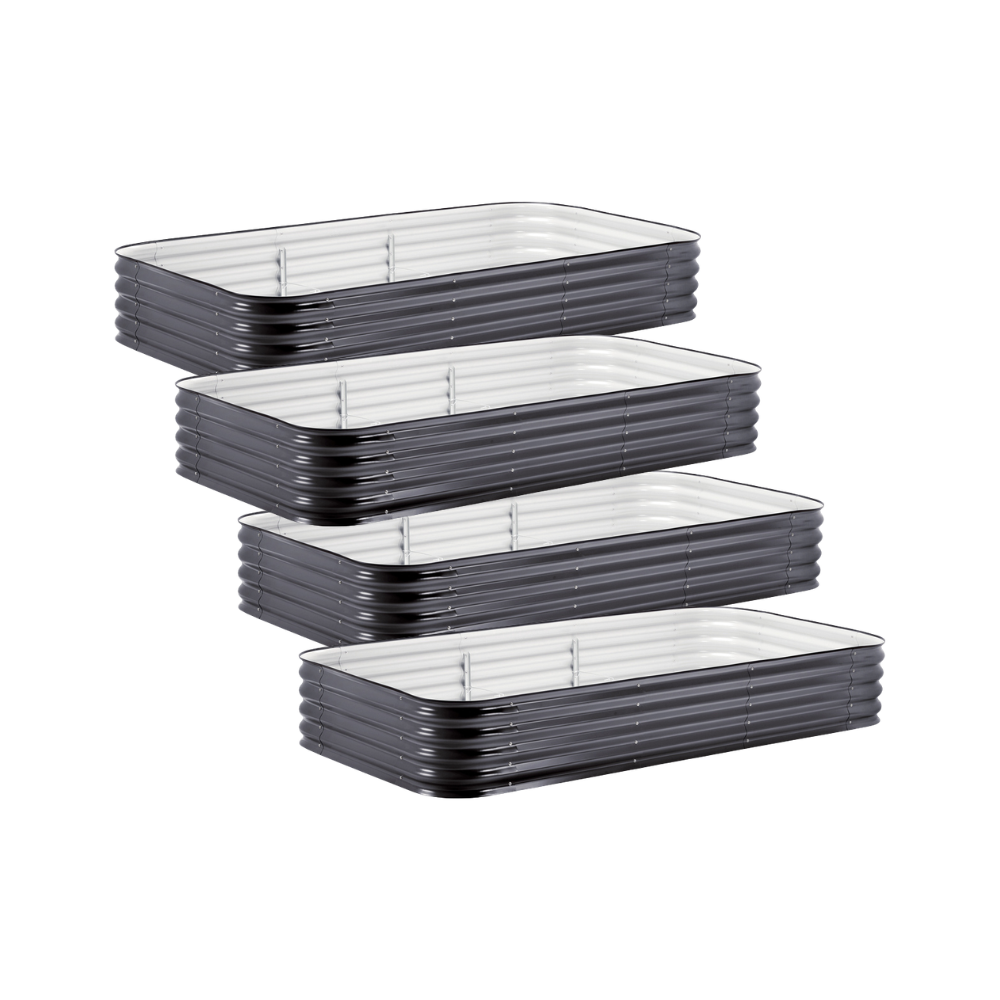4-Pack Large Modular Metal Raised Garden Bed - 15" Tall