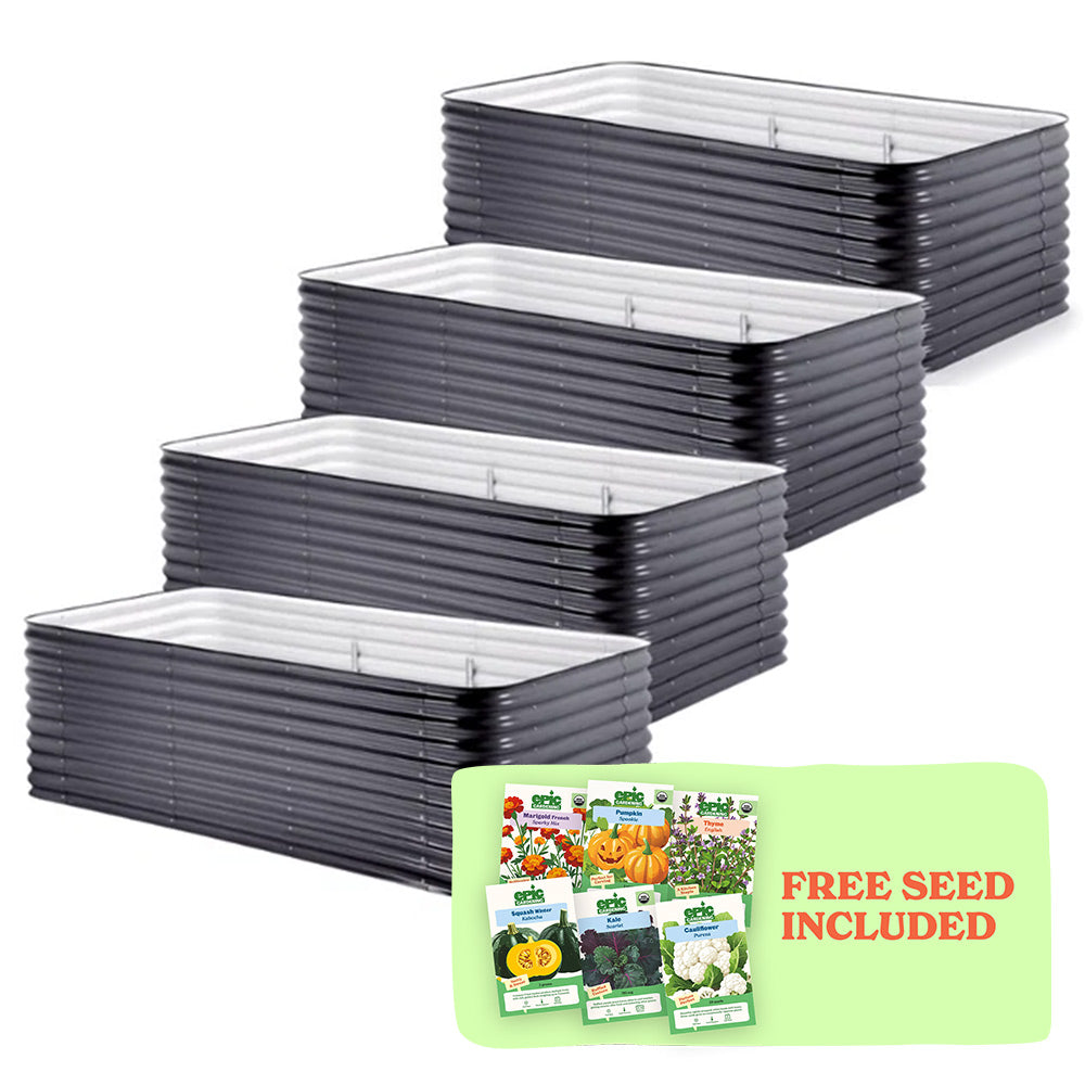 4-Pack Large Modular Metal Raised Garden Bed - 29" Tall