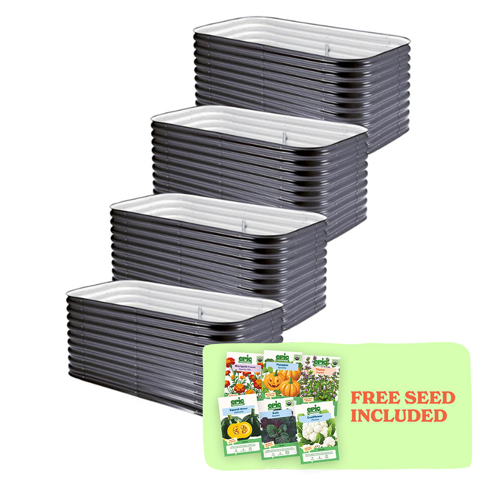 4-Pack Medium Modular Metal Raised Garden Bed - 29" Tall