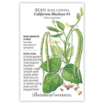 California Blackeye #5 Bush Cowpea Bean Seeds