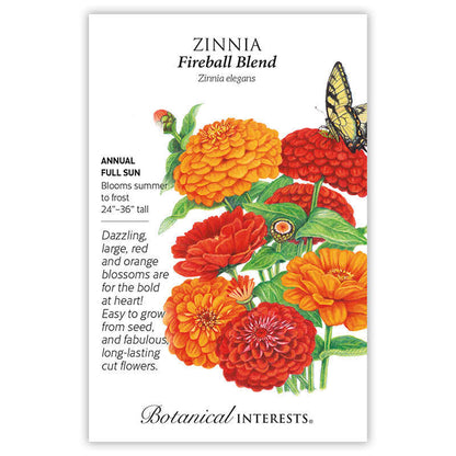 Fireball Blend Zinnia Seeds