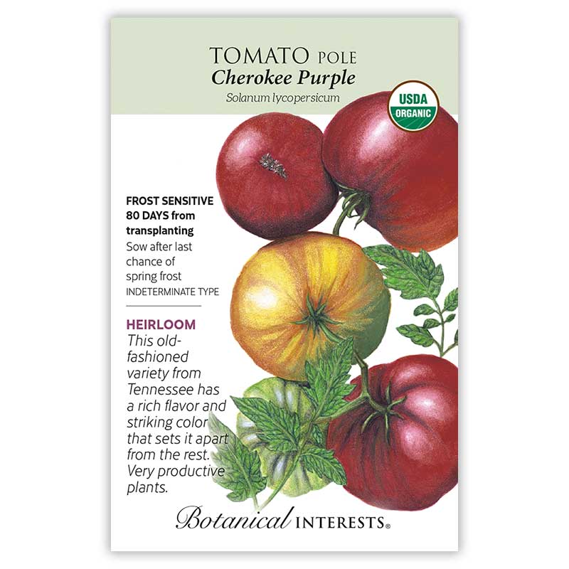 Botanical Interests Cherokee Purple Pole Tomato Seeds - Thumbnail 2