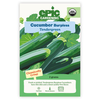 garden sweet burpless cucumber seeds Tendergreen Burpless Cucumber | Vegetable Seeds | Heirloom Vegetable Seeds | Organic & Non-GMO