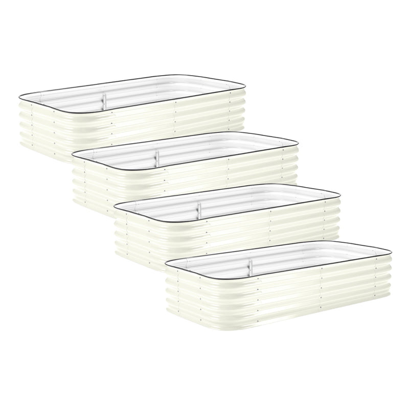 4-Pack Medium Modular Metal Raised Garden Bed Kit - 15” Tall