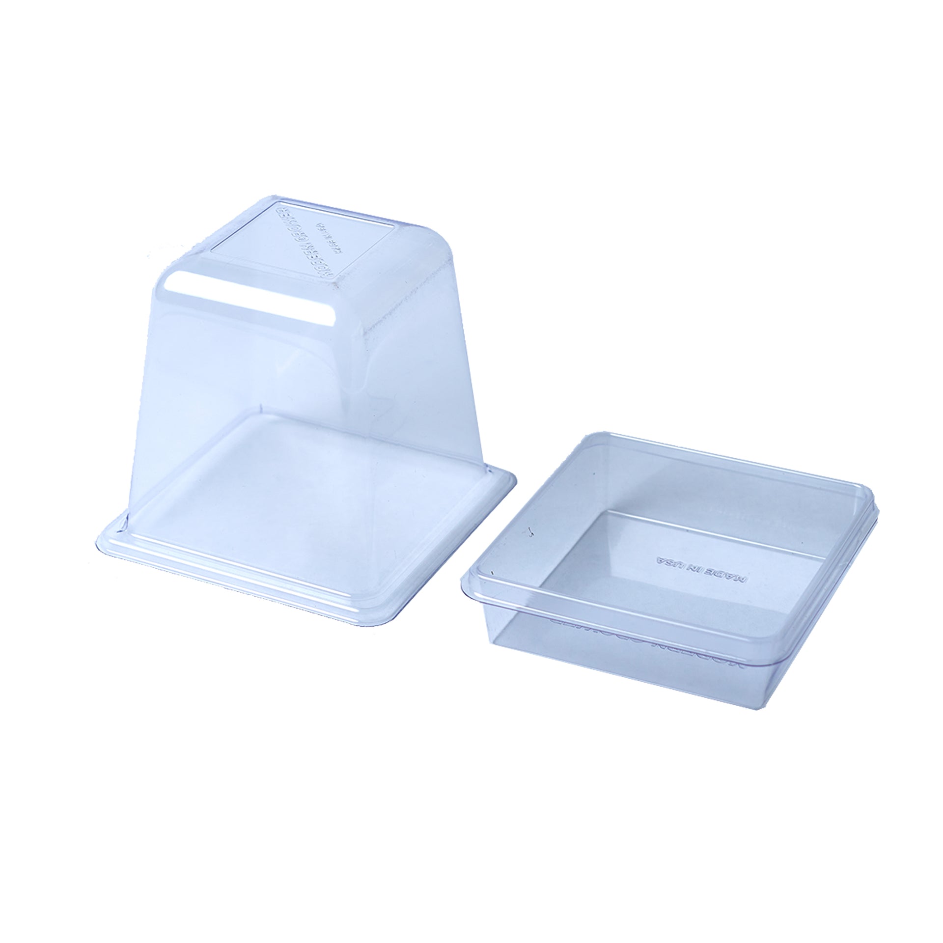 Clear Plastic Box - 4 Square X 2 Tall - 6 Boxes Per Algeria | Ubuy