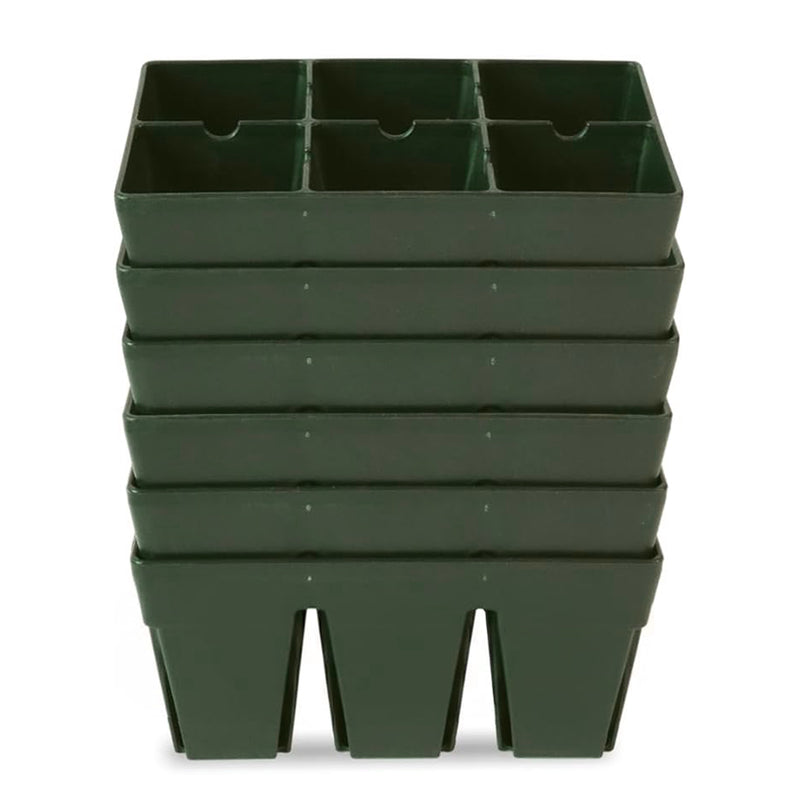 plastic plant growing trays Epic Gardening Reusable Seed Starter Tray, 6 Cell/ 6 Seedling Starter Trays, Easy Watering, Indoor Greenhouse, UV-Treated & BPA-Free, Terracotta, 6-pk