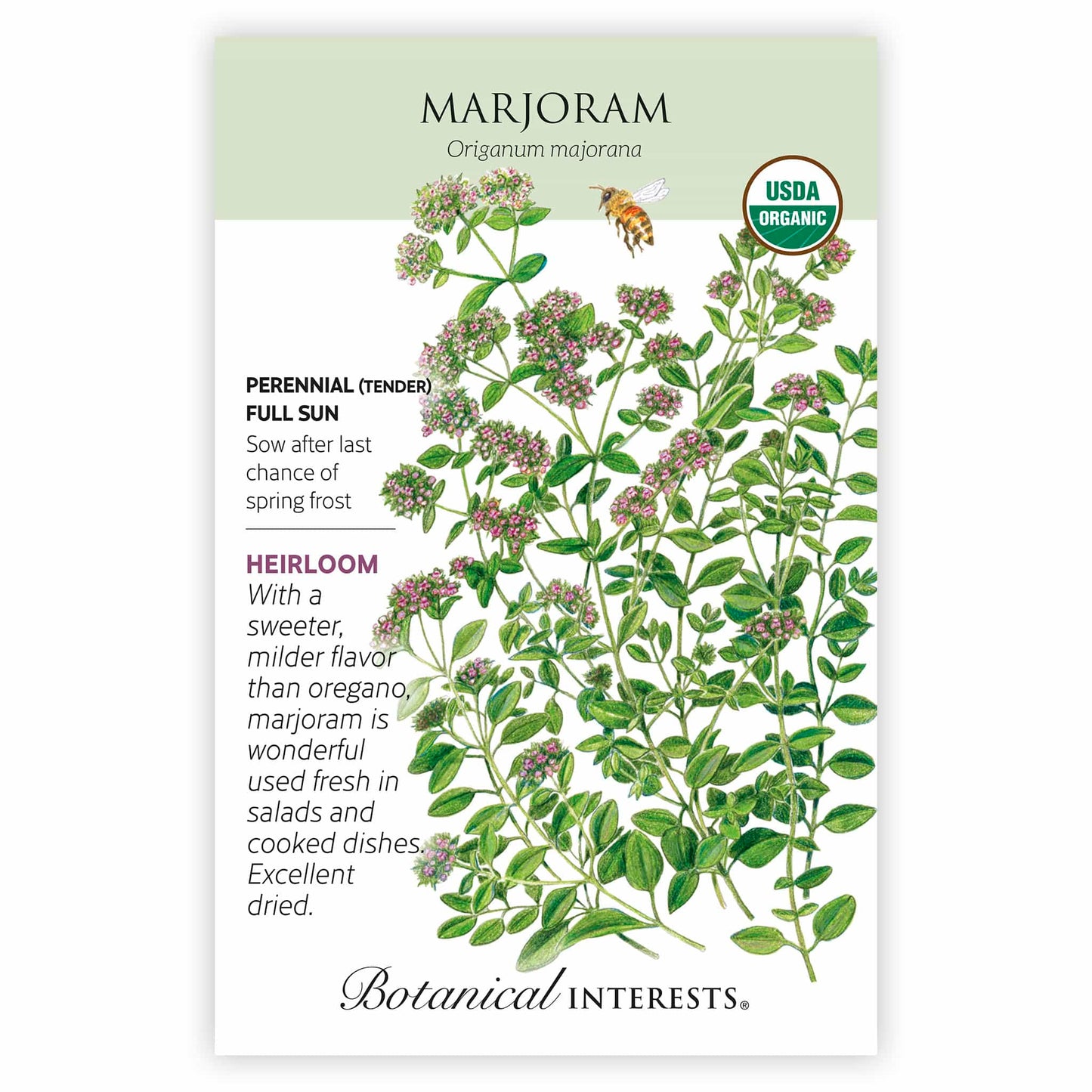 gurmar plant seeds Botanical Interests Marjoram Organic Seeds