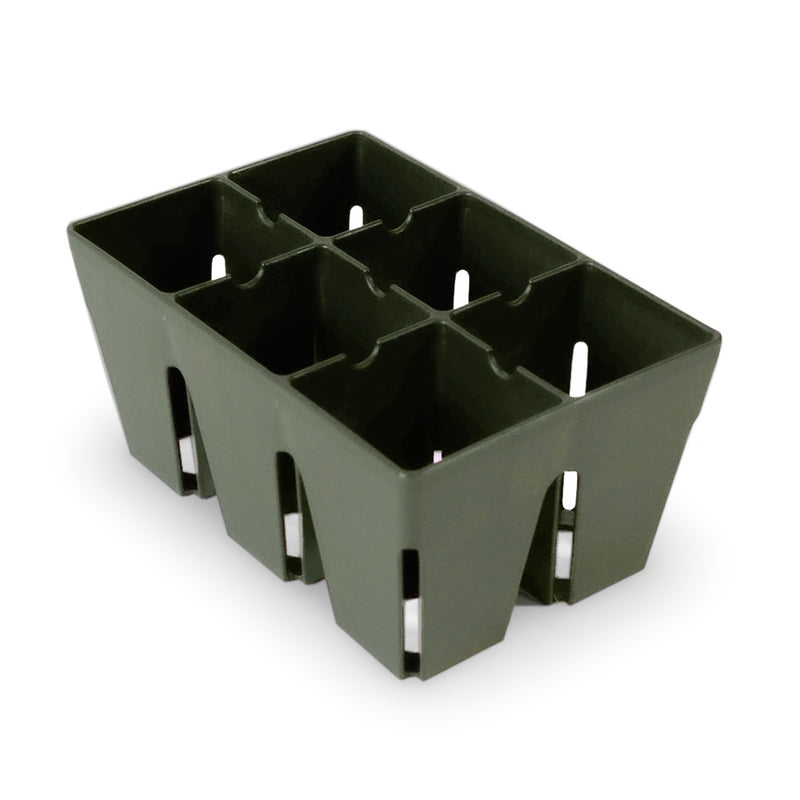 seed tray planter Epic Gardening Reusable Seed Starter Tray, 6 Cell/ 6 Seedling Starter Trays, Easy Watering, Indoor Greenhouse, UV-Treated & BPA-Free, Terracotta, 6-pk