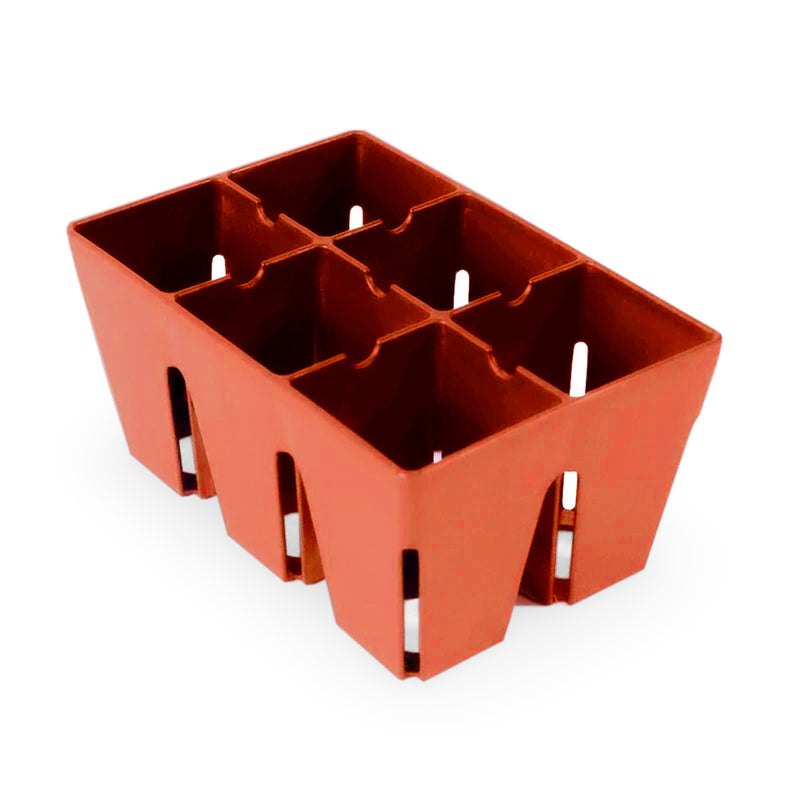 plant seed trays for sale Epic Gardening Reusable Seed Starter Tray, 6 Cell/ 6 Seedling Starter Trays, Easy Watering, Indoor Greenhouse, UV-Treated & BPA-Free, Terracotta, 6-pk