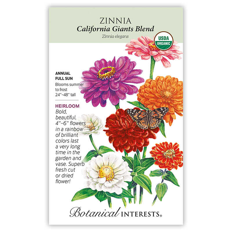 giant zinnia flower seeds California Giants Blend Zinnia Seeds