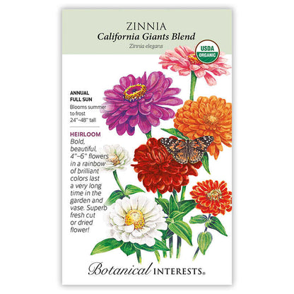 California Giants Blend Zinnia Seeds