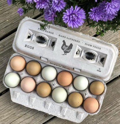 Henlay Laid Local Egg Cartons- Adorable Printed Vintage Design- 25, 90, or 250