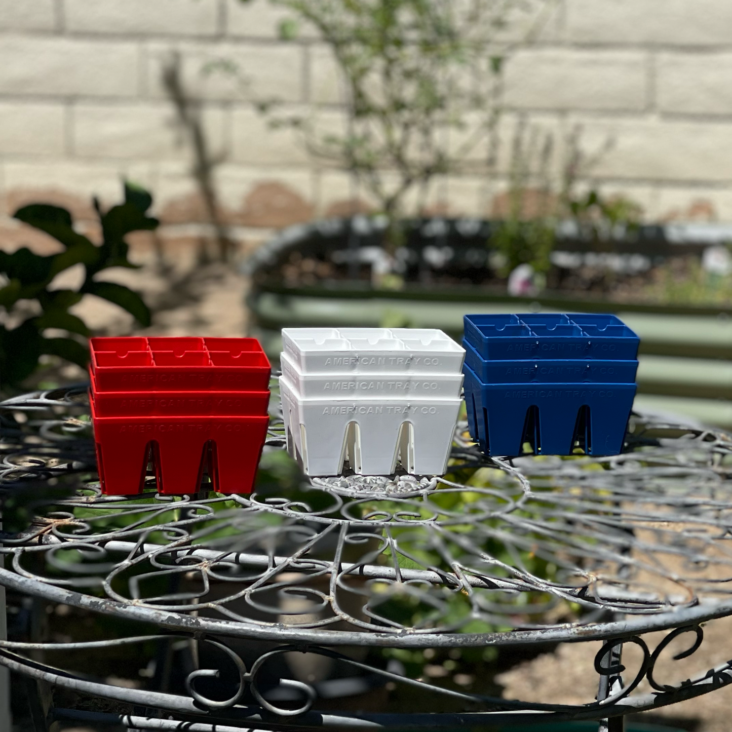 Americana Epic 6-Cell Seed Starting Trays in Red, White & Blue