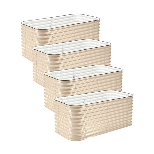 4-Pack Large Modular Metal Raised Garden Bed Kit - 29” Tall