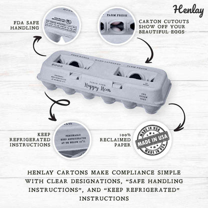 Henlay Blank Stamping Egg Cartons - 25, 90, or 250