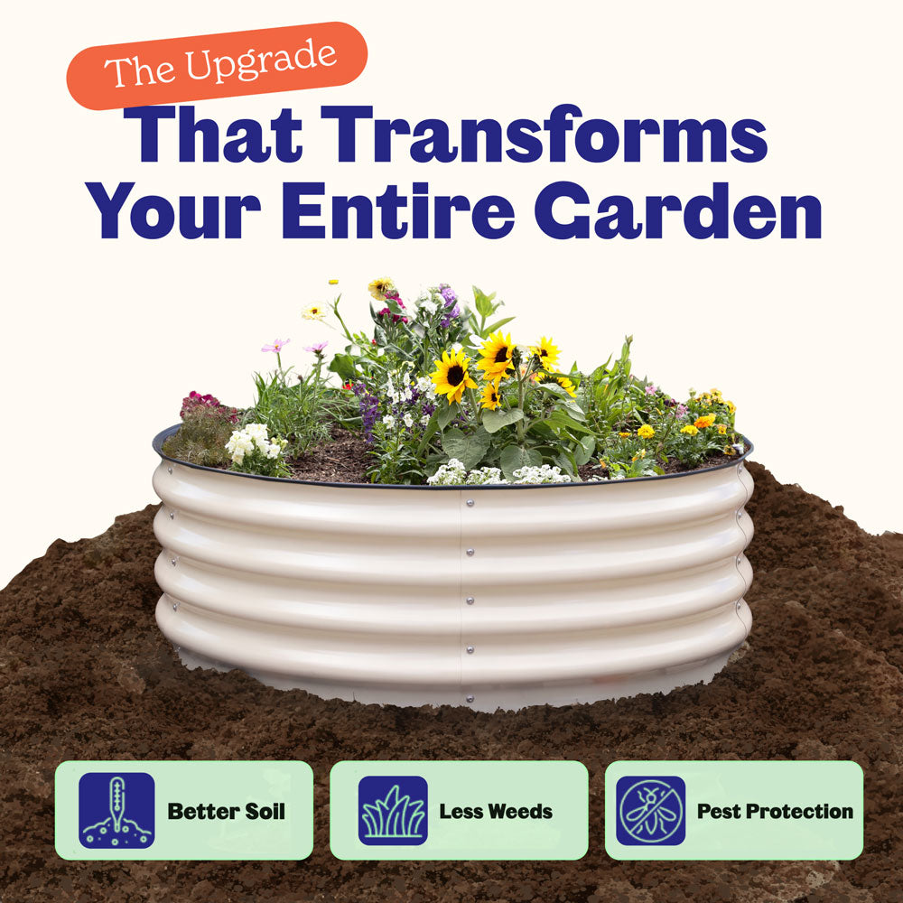 Round Metal Raised Garden Bed - 15" Tall