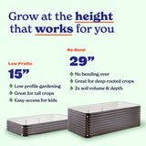 Large Modular Metal Raised Garden Bed - 29” Tall