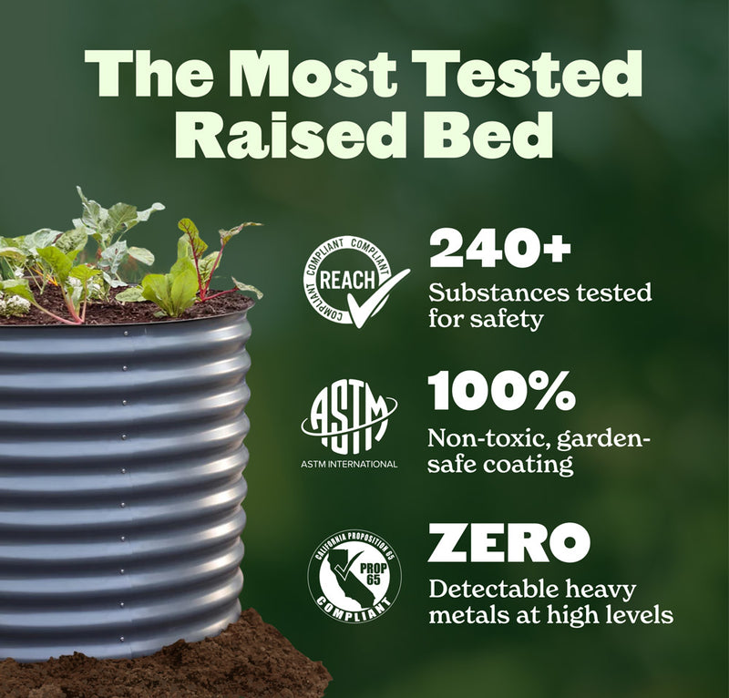 Round Metal Raised Garden Bed - 15" Tall