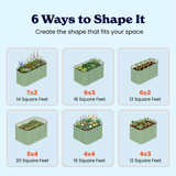 4-Pack Medium Modular Metal Raised Garden Bed - 29” Tall