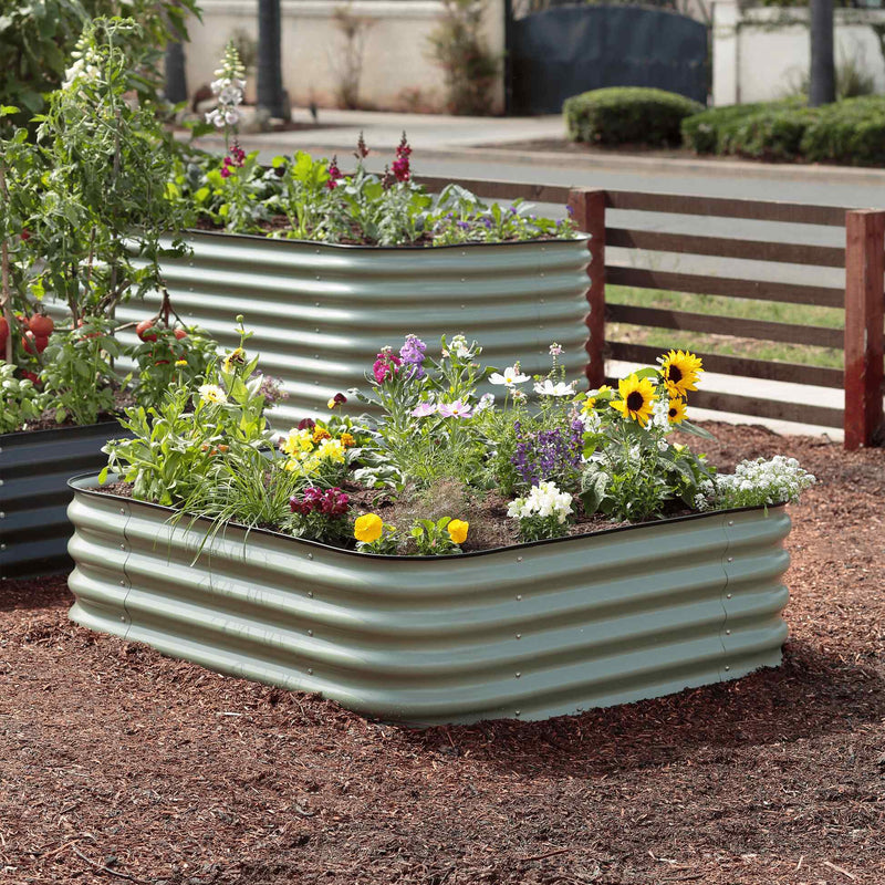 birdie plant pot Large Modular Steel Raised Garden Bed 15" Tall