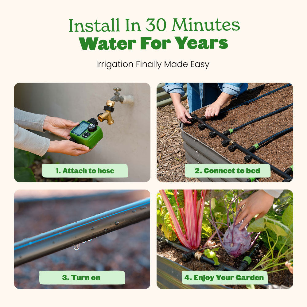 2-Pack Large 29" Tall Bed and Irrigation Kits