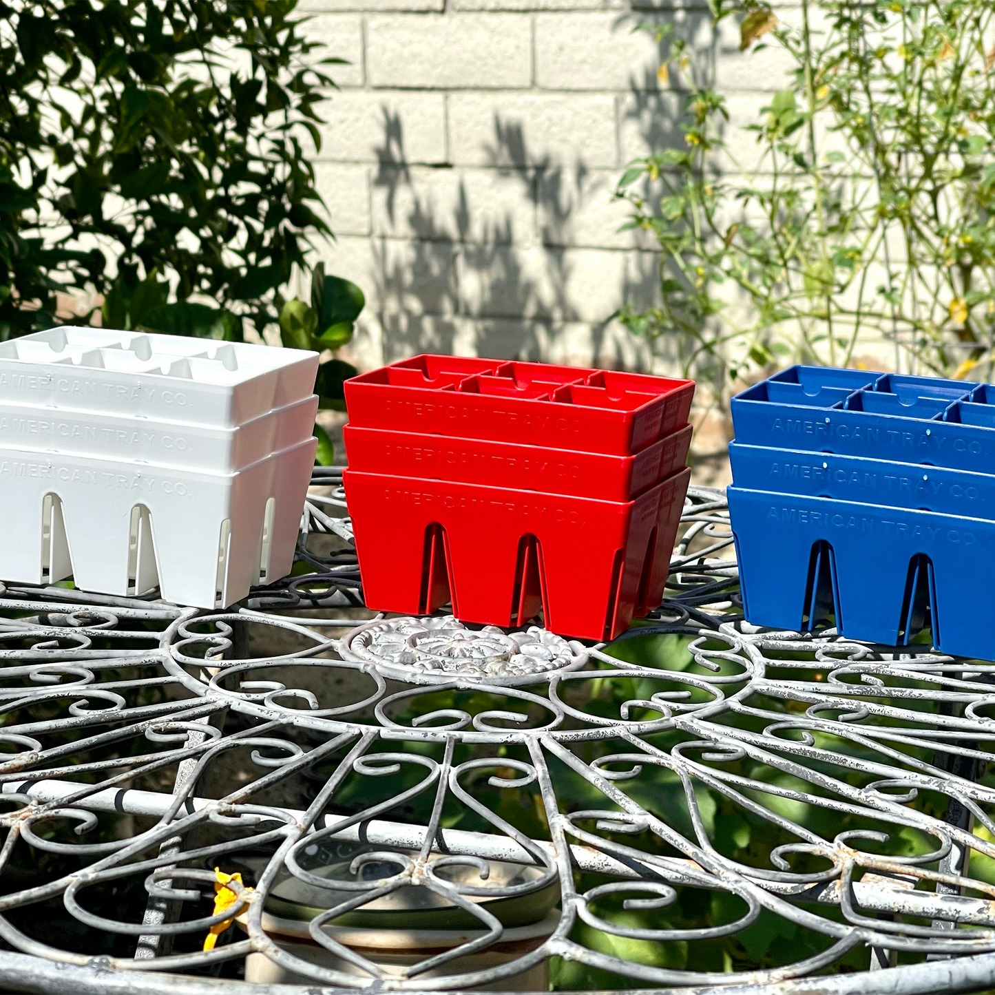 Americana Epic 6-Cell Seed Starting Trays in Red, White & Blue
