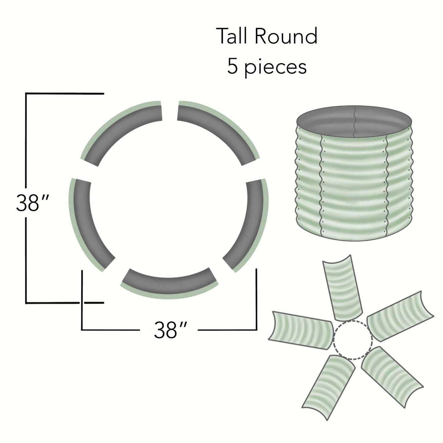 Round Tall Metal Raised Garden Bed