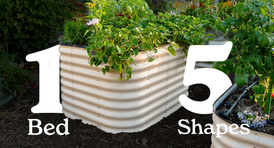 Five possible Epic raised bed configurations