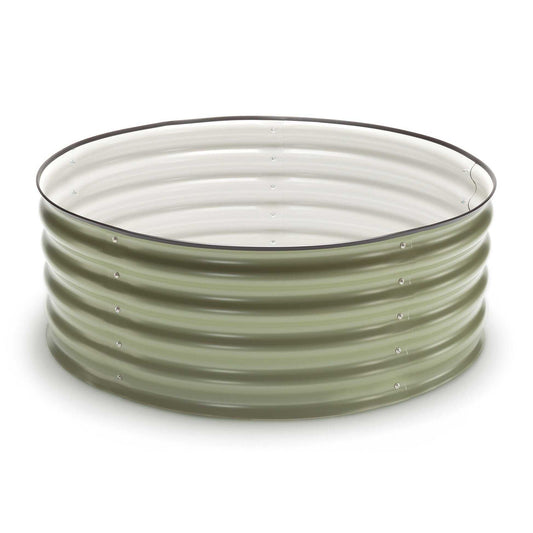 Round Metal Raised Garden Bed Kit - 15” Tall - Mist Green