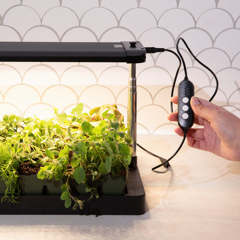 led grow lights for house plants Epic Gardening Seed Starting Grow Light, Full-Spectrum LED with Adjustable Height & Integrated Tray for Indoor Seedlings, Light with Timer (Standard)