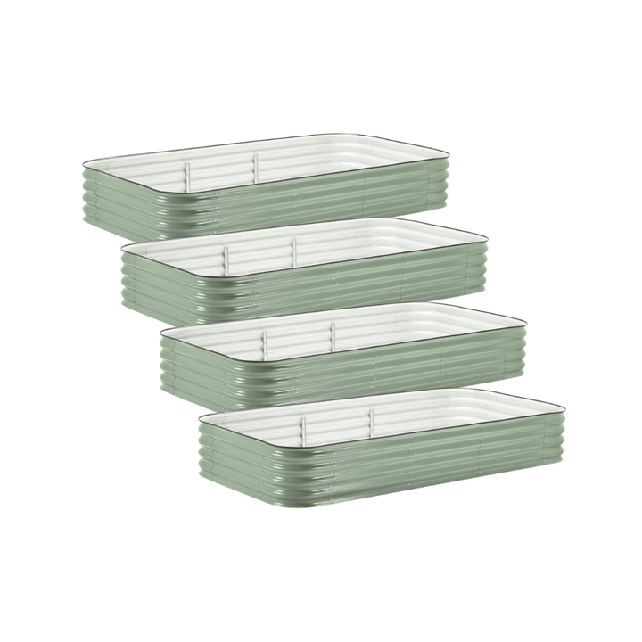 4-Pack Large Modular Metal Raised Garden Bed - 15" Tall