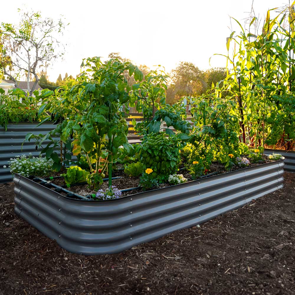 Large Modular Metal Raised Garden Bed - 15" Tall
