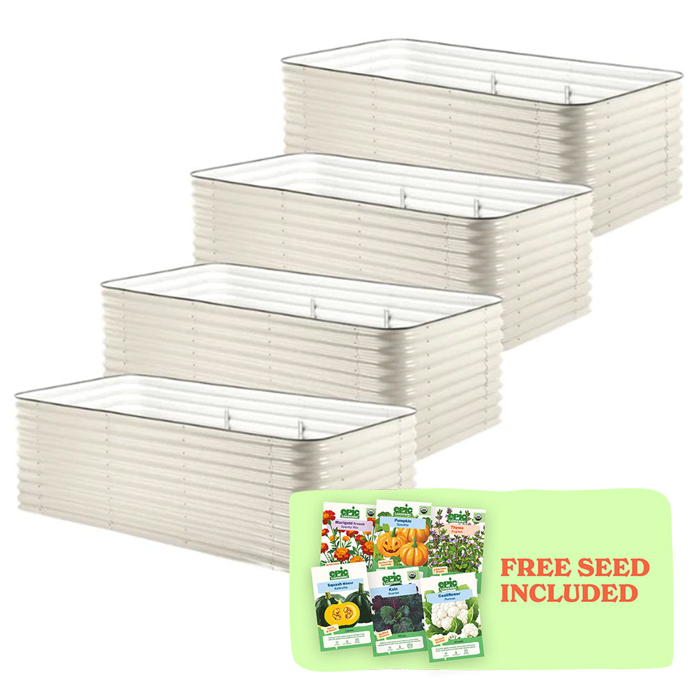 4-Pack Large Modular Metal Raised Garden Bed - 29" Tall