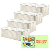 4-Pack Large Modular Metal Raised Garden Bed - 29" Tall