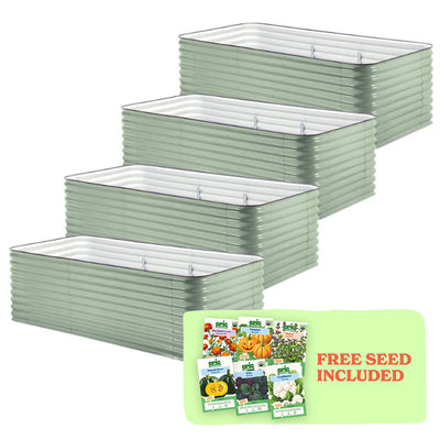 4-Pack Large Modular Metal Raised Garden Bed - 29" Tall