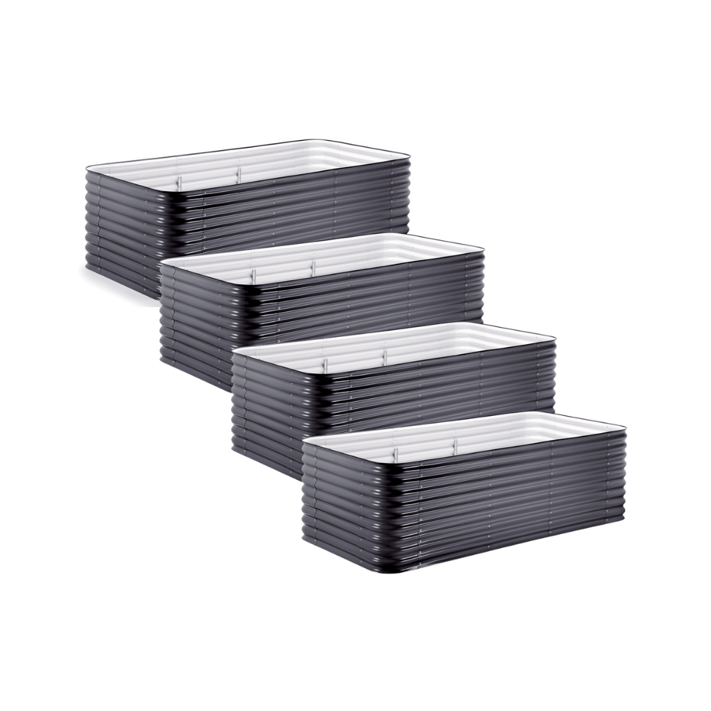 4-Pack Large Modular Metal Raised Garden Bed - 29” Tall