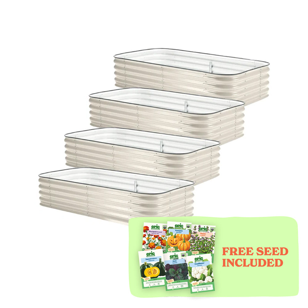 4-Pack Medium Modular Metal Raised Garden Bed - 15" Tall