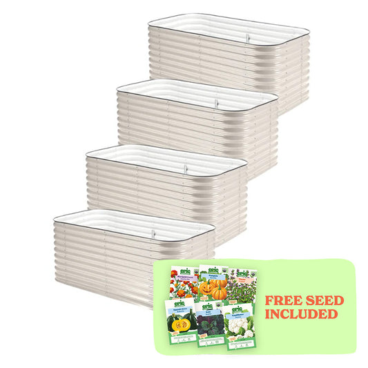 4-Pack Medium Modular Metal Raised Garden Bed - 29" Tall
