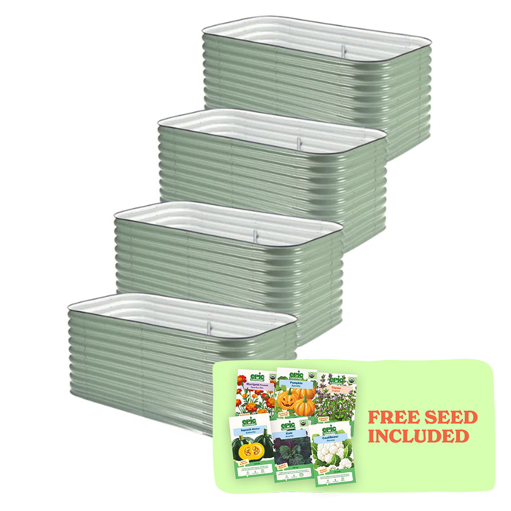 4-Pack Medium Modular Metal Raised Garden Bed - 29" Tall