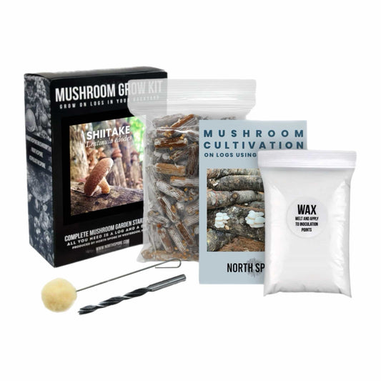 Organic Shiitake Mushroom Outdoor Log Kit - With Spawn