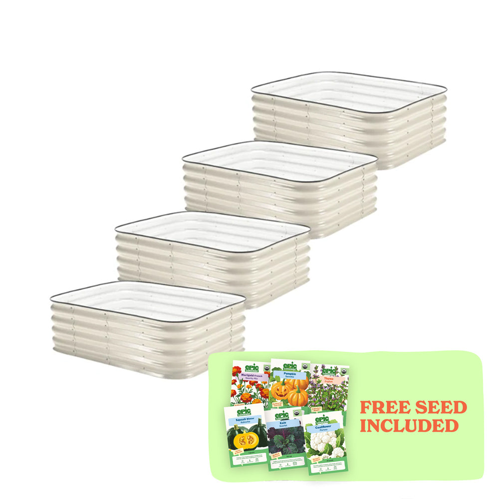 4-Pack Small Modular Metal Raised Garden Bed - 15" Tall