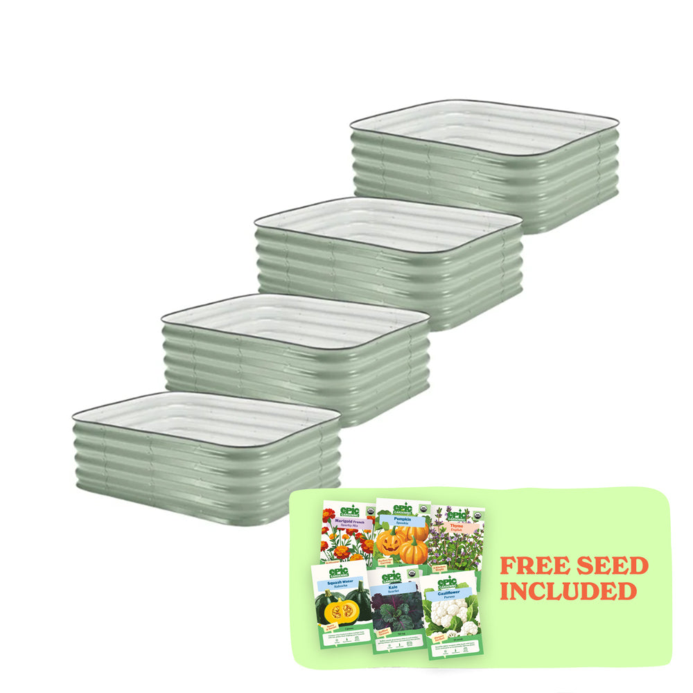 4-Pack Small Modular Metal Raised Garden Bed - 15" Tall