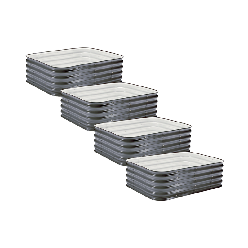 4-Pack Small Modular Metal Raised Garden Bed - 15