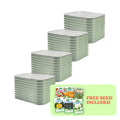 4-Pack Small Modular Metal Raised Garden Bed - 29" Tall