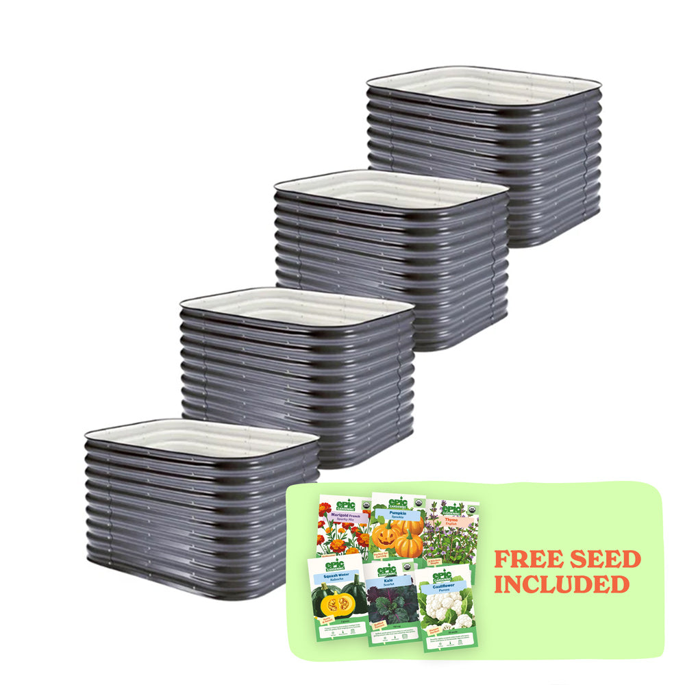 4-Pack Small Modular Metal Raised Garden Bed - 29" Tall